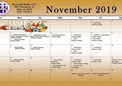 Riverwalk Homes Calendar November-2019