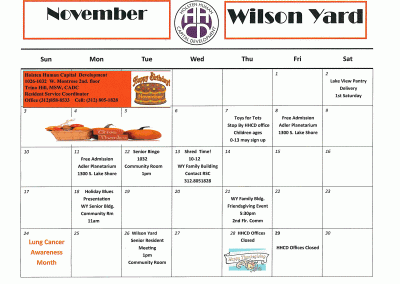 Wilson Yard Calendar